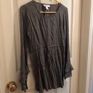 Plaid bell sleeve top